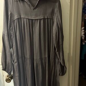 Ces Femme Charcoal Long Sleeve Dress